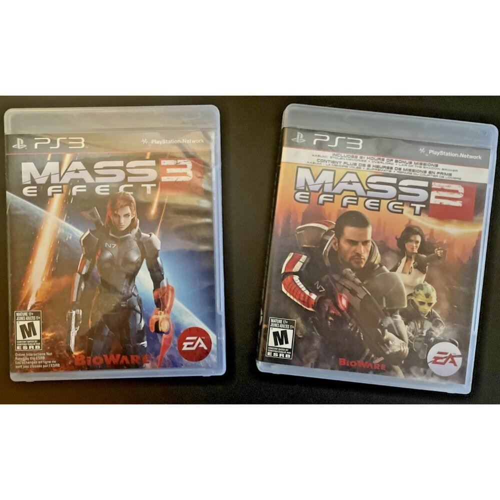 Mass Effect 2 & Mass Effect 3 – PS3 PlayStation 3 – Tested – Complete w Manuals